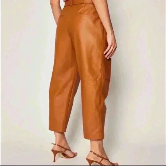 - PINKO BROWN POLYURETHANE JEANS PANT size 10 - Picture 3 of 4